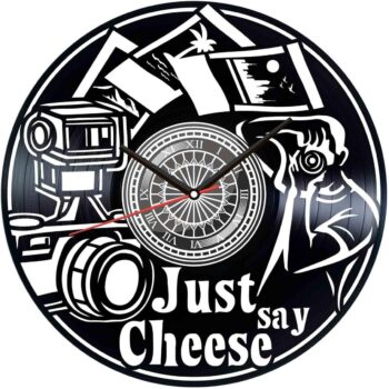 Intra απο ξύλο plywood 3mm-4mm πάχος - Just Say Cheese Vinyl Photography Clock Δίασταση 30x30 cm Intraeaxys-ro6y9e37 - Image 3
