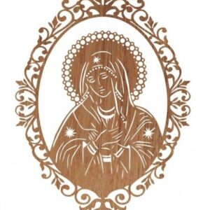 Intra απο ξύλο plywood 3mm-4mm πάχος - Χαράξτε την Παναγία μας Δίασταση 30x30 cm Intraeaxys-51rr3y31