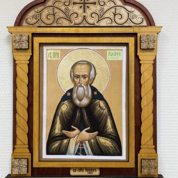 Intra απο ξύλο plywood 3mm-4mm πάχος - Διακοσμητικό πλαίσιο Saint Joseph Δίασταση 30x30 cm Intraeaxys-078yreno - Image 1