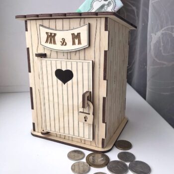Intra απο ξύλο plywood 3mm-4mm πάχος - Τουαλέτα Κουμπαράς Potty Piggy Bank Δίασταση 30x30 cm Intraeaxys-lopqj3k7 - Image 1
