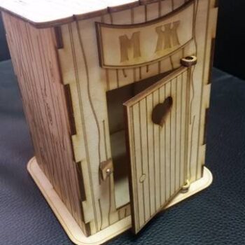 Intra απο ξύλο plywood 3mm-4mm πάχος - Κουμπαράς σε σχήμα τουαλέτας Δίασταση 30x30 cm Intraeaxys-d1l45pom - Image 1