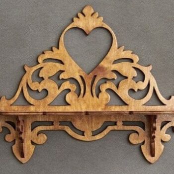 Intra απο ξύλο plywood 3mm-4mm πάχος - Ράφι τοίχου Ξύλινη Καρδιά Διακόσμηση Δίασταση 30x30 cm Intraeaxys-6o3y65j7 - Image 1