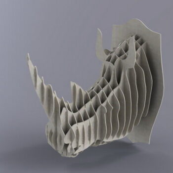 Intra απο ξύλο plywood 3mm-4mm πάχος - Κεφάλι Ρινόκερου 4mm Δίασταση 30x30 cm Intraeaxys-ro6y4567 - Image 1