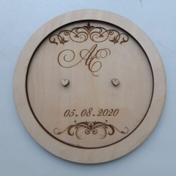 Intra απο ξύλο plywood 3mm-4mm πάχος - Εξατομικευμένη πιατέλα με δαχτυλίδι αρραβώνων Δίασταση 30x30 cm Intraeaxys-51rrdmd1 - Image 3