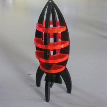 Intra απο ξύλο plywood 3mm-4mm πάχος - Ακρυλικός πύραυλος 3mm Δίασταση 20x20 cm Intraeaxys-qom65nr1 - Image 1