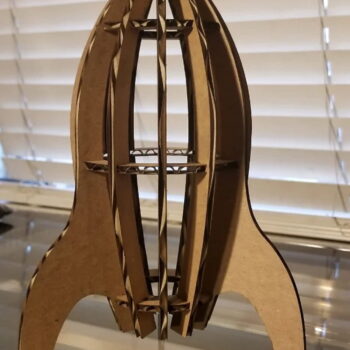 Intra απο ξύλο plywood 3mm-4mm πάχος - Ρετρό Rocketship Δίασταση 30x30 cm Intraeaxys-zo9y29w7 - Image 4