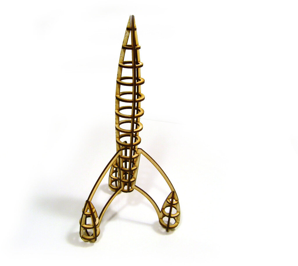 Intra απο ξύλο plywood 3mm-4mm πάχος - Διαστημικός πύραυλος 3 χλστ Δίασταση 30x30 cm Intraeaxys-eo209347