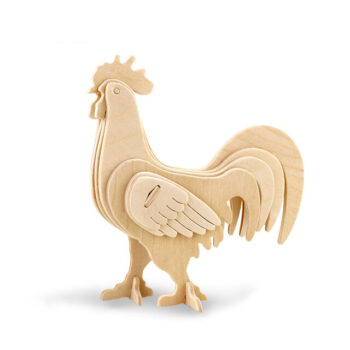 Intra απο ξύλο plywood 3mm-4mm πάχος - Rooster 3D Wooden Puzzle DWG File Δίασταση 30x30 cm Intraeaxys-eo4qpwd7 - Image 1