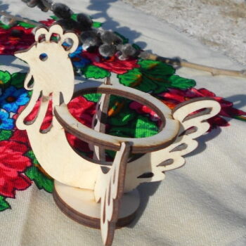 Intra απο ξύλο plywood 3mm-4mm πάχος - Αυγοθήκη κόκορα Δίασταση 30x30 cm Intraeaxys-lopqkx67 - Image 3