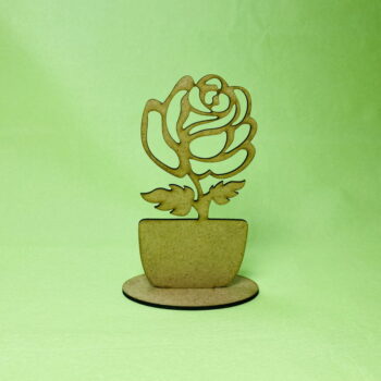 Intra απο ξύλο plywood 3mm-4mm πάχος - Ξύλινο τριαντάφυλλο με βάση Δίασταση 30x30 cm Intraeaxys-d1lv4mgo - Image 1