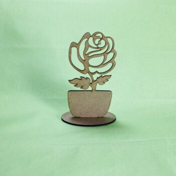 Intra απο ξύλο plywood 3mm-4mm πάχος - Ξύλινο τριαντάφυλλο με βάση Δίασταση 30x30 cm Intraeaxys-d1lv4mgo - Image 3