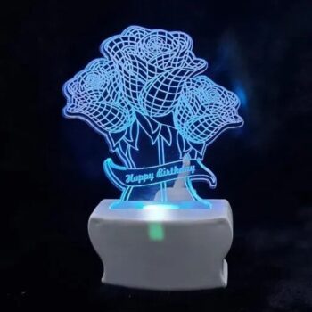 Intra απο ξύλο plywood 3mm-4mm πάχος - Roses 3D LED Night Light Δίασταση 30x30 cm Intraeaxys-d1lvg0xo - Image 1