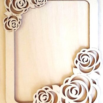 Intra απο ξύλο plywood 3mm-4mm πάχος - Κορνίζα με τριαντάφυλλα Δίασταση 30x30 cm Intraeaxys-p7ymm3p7 - Image 1