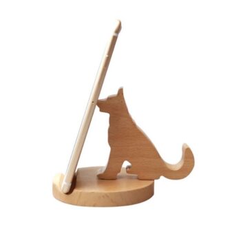 Intra απο ξύλο plywood 3mm-4mm πάχος - Επιτραπέζια βάση τηλεφώνου για χαριτωμένο σκυλί Δίασταση 30x30 cm Intraeaxys-eo4qeld7 - Image 1