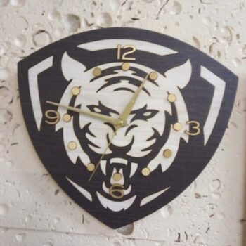 Intra απο ξύλο plywood 3mm-4mm πάχος - Ρολόι τοίχου Tiger Δίασταση 30x30 cm Intraeaxys-91jdn3g1 - Image 1