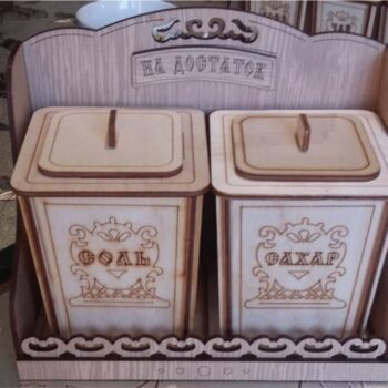 Intra απο ξύλο plywood 3mm-4mm πάχος - Δοχείο ζάχαρης αλατιού Δίασταση 30x30 cm Intraeaxys-lopq8dz7 - Image 1