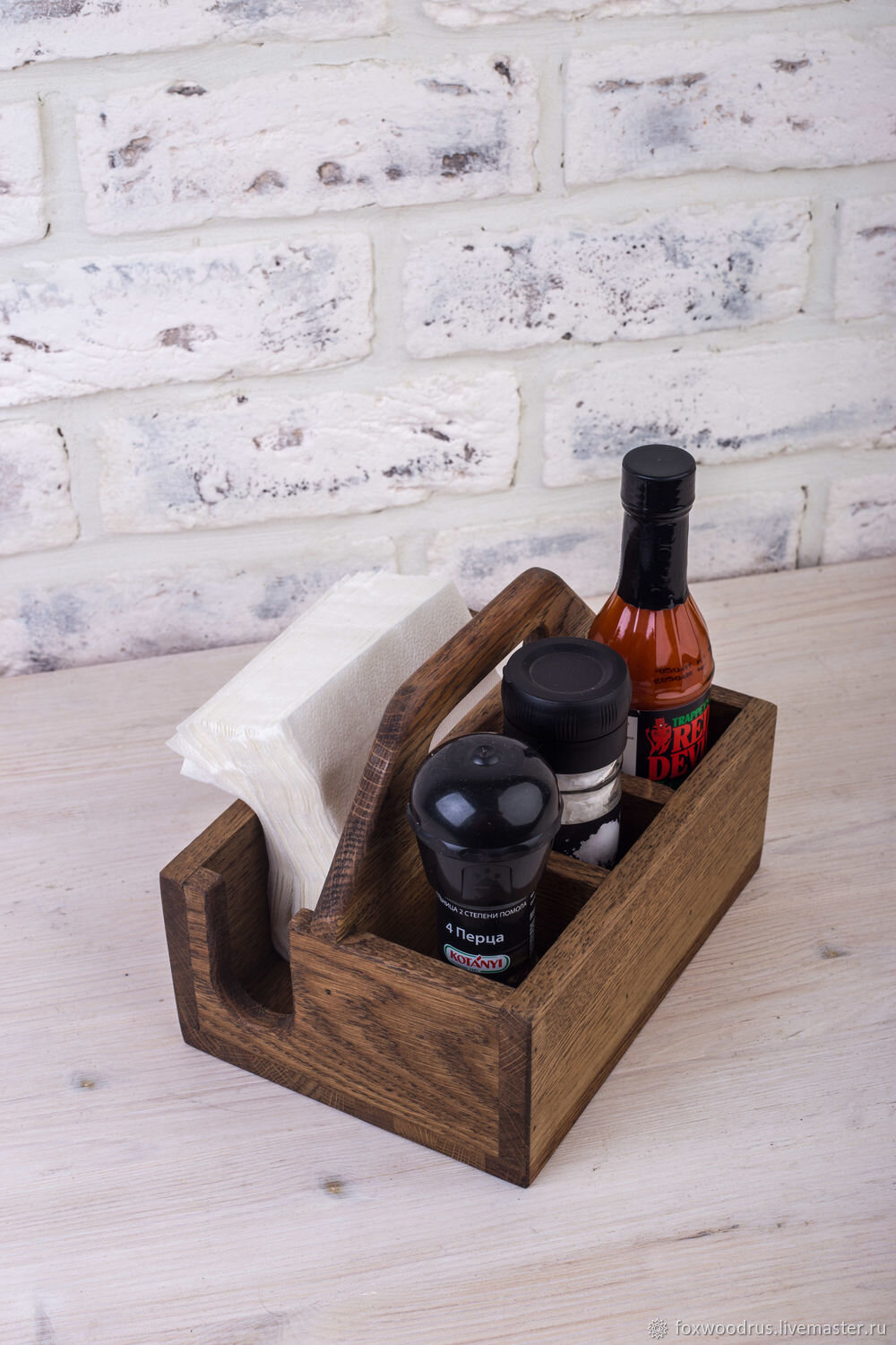 Intra απο ξύλο plywood 3mm-4mm πάχος - Βάση για μπαχαρικά και χαρτοπετσέτες με λαβή Δίασταση 30x30 cm Intraeaxys-r1z2kwp1