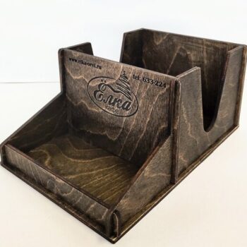 Intra απο ξύλο plywood 3mm-4mm πάχος - Θήκη χαρτοπετσέτας με θήκη για αλάτι & πιπέρι Οργανωτή αποθήκευσης για κουζίνα και τραπεζαρία Δίασταση 30x30 cm Intraeaxys-ro6y3mn7 - Image 3