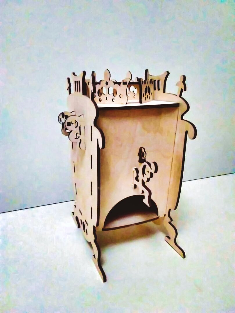 Intra απο ξύλο plywood 3mm-4mm πάχος - Κουτί διανομής για φακελάκια τσαγιού σε σχήμα Samovar Δίασταση 30x30 cm Intraeaxys-r1z2ppp1