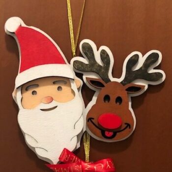 Intra απο ξύλο plywood 3mm-4mm πάχος - Άγιος Βασίλης και τάρανδος 3 χλστ Δίασταση 30x30 cm Intraeaxys-yon0nnx7 - Image 3