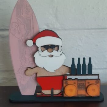 Intra απο ξύλο plywood 3mm-4mm πάχος - Καλοκαιρινή Χριστουγεννιάτικη διακόσμηση Άγιου Βασίλη Δίασταση 30x30 cm Intraeaxys-voq2xxeo - Image 1