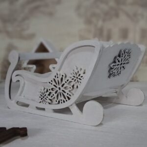 Intra απο ξύλο plywood 3mm-4mm πάχος - Χριστουγεννιάτικη διακόσμηση έλκηθρου Δίασταση 30x30 cm Intraeaxys-078y5m5o