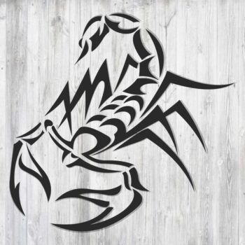 Intra απο ξύλο plywood 3mm-4mm πάχος - Tribal Tattoo Scorpion Δίασταση 30x30 cm Intraeaxys-lopqze37 - Image 1