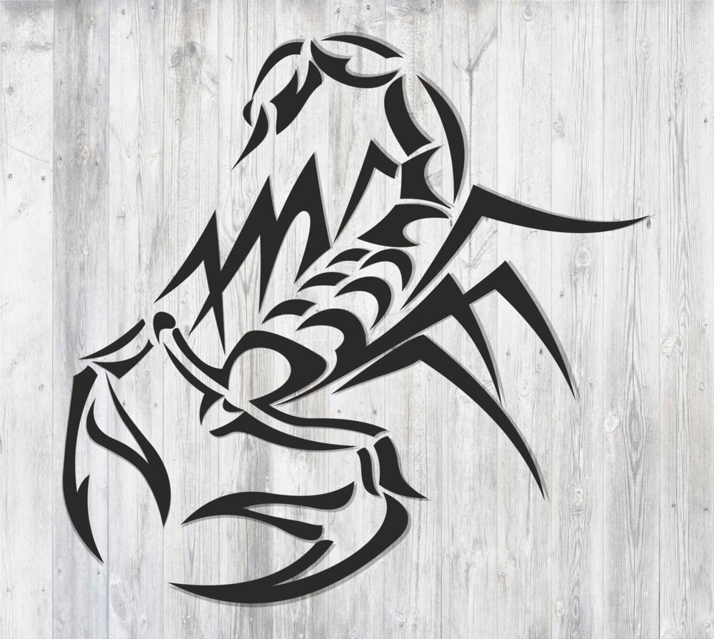 Intra απο ξύλο plywood 3mm-4mm πάχος - Tribal Tattoo Scorpion Δίασταση 30x30 cm Intraeaxys-lopqze37