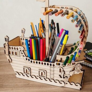 Intra απο ξύλο plywood 3mm-4mm πάχος - Διοργανωτής μολυβοθήκης πλοίου Δίασταση 30x30 cm Intraeaxys-qomm9rko - Image 1