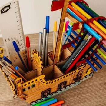 Intra απο ξύλο plywood 3mm-4mm πάχος - Διοργανωτής μολυβοθήκης πλοίου Δίασταση 30x30 cm Intraeaxys-qomm9rko - Image 3