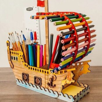 Intra απο ξύλο plywood 3mm-4mm πάχος - Διοργανωτής μολυβοθήκης πλοίου Δίασταση 30x30 cm Intraeaxys-qomm9rko - Image 5