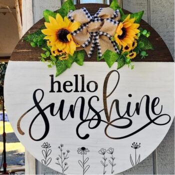 Intra απο ξύλο plywood 3mm-4mm πάχος - Hello Sunshine Sign Δίασταση 30x30 cm Intraeaxys-91j8kj8o - Image 1