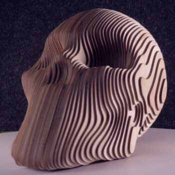 Intra απο ξύλο plywood 3mm-4mm πάχος - Ξύλινη διακόσμηση Skull Layered Art 3mm Δίασταση 30x30 cm Intraeaxys-r7vmkn27 - Image 1