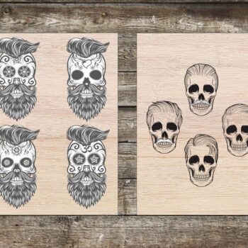Intra απο ξύλο plywood 3mm-4mm πάχος - Χαρακτική με λέιζερ Sugar Skull Art Δίασταση 30x30 cm Intraeaxys-e1gkenvo - Image 1