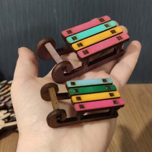 Intra απο ξύλο plywood 3mm-4mm πάχος - Χριστουγεννιάτικη διακόσμηση έλκηθρου Δίασταση 30x30 cm Intraeaxys-pok3nlk7