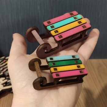 Intra απο ξύλο plywood 3mm-4mm πάχος - Χριστουγεννιάτικη διακόσμηση έλκηθρου Δίασταση 30x30 cm Intraeaxys-pok3nlk7 - Image 1