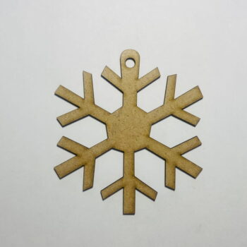 Intra απο ξύλο plywood 3mm-4mm πάχος - Χριστουγεννιάτικο ημιτελές ξύλινο στολίδι με νιφάδα χιονιού κρεμασμένο κενό Δίασταση 10x10 cm Intraeaxys-r7vmlnz7 - Image 1