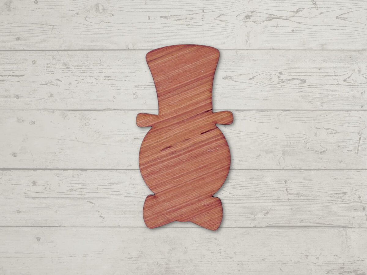 Intra απο ξύλο plywood 3mm-4mm πάχος - Κενό ξύλινο στολίδι χιονάνθρωπος Δίασταση 10x10 cm Intraeaxys-67wlvym1