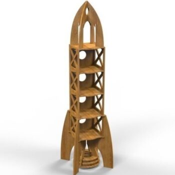 Intra απο ξύλο plywood 3mm-4mm πάχος - Διαστημόπλοιο Βιβλιοθήκη Διαστημόπλοιο Διακόσμηση Παιδικού Δωματίου Δίασταση 30x30 cm Intraeaxys-ro6y5gq7 - Image 1