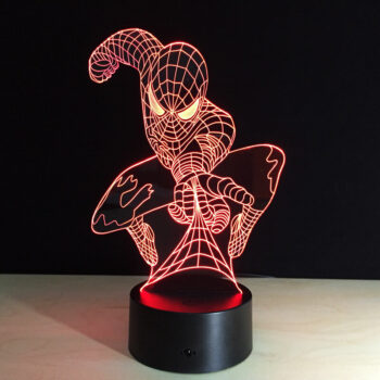 Intra απο ξύλο plywood 3mm-4mm πάχος - Spiderman Night Light Δίασταση 30x30 cm Intraeaxys-zo9dq47k - Image 1