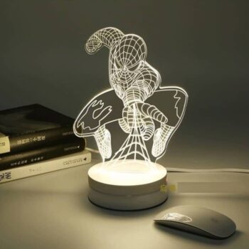 Intra απο ξύλο plywood 3mm-4mm πάχος - Ακρυλικό 3D Φωτιστικό Spiderman Δίασταση 20x20 cm Intraeaxys-pok3e487 - Image 1