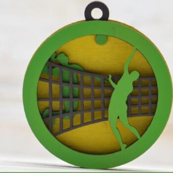 Intra απο ξύλο plywood 3mm-4mm πάχος - Ξύλινο μετάλλιο με στρώση οικολογικό φιλικό προς το βόλεϊ Δίασταση 30x30 cm Intraeaxys-d1lv89go - Image 1