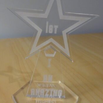 Intra απο ξύλο plywood 3mm-4mm πάχος - Star Acrylic Award Trophy Δίασταση 20x20 cm Intraeaxys-6o3yxxk7 - Image 1