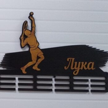 Intra απο ξύλο plywood 3mm-4mm πάχος - Εξατομικευμένη κάτοχος μεταλλίου τένις Δίασταση 30x30 cm Intraeaxys-ro6y53n7 - Image 1