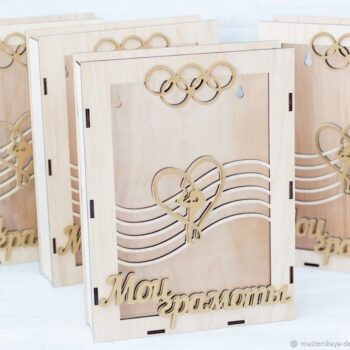 Intra απο ξύλο plywood 3mm-4mm πάχος - Πλαίσιο εμφάνισης αθλητικών μεταλλίων Δίασταση 30x30 cm Intraeaxys-eoxlnggo - Image 3