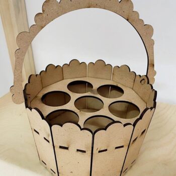 Intra απο ξύλο plywood 3mm-4mm πάχος - Διακοσμητικός Πασχαλινός κουβάς Πασχαλινό καλάθι με αυγά Δίασταση 30x30 cm Intraeaxys-eo4qw3g7 - Image 1