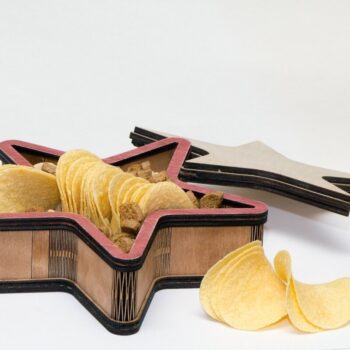 Intra απο ξύλο plywood 3mm-4mm πάχος - Κουτί σε σχήμα αστεριού με καπάκι Δίασταση 30x30 cm Intraeaxys-lopqnyz7 - Image 1