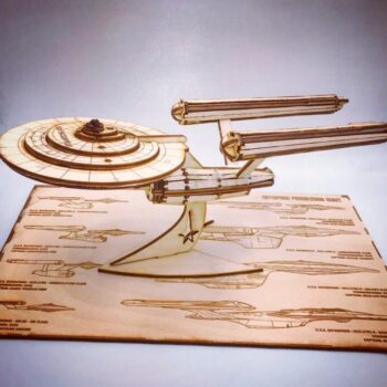 Intra απο ξύλο plywood 3mm-4mm πάχος - USS Enterprise Δίασταση 30x30 cm Intraeaxys-voq2ggeo - Image 1