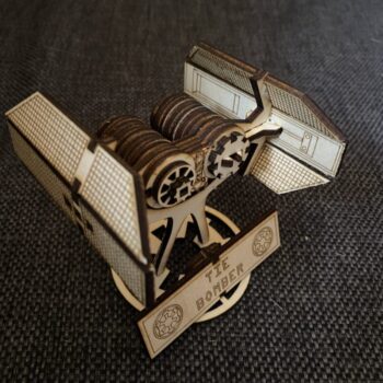 Intra απο ξύλο plywood 3mm-4mm πάχος - Mini Star Wars TIE Bomber Δίασταση 30x30 cm Intraeaxys-yonempyo - Image 4