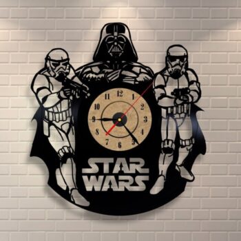 Intra απο ξύλο plywood 3mm-4mm πάχος - Ρολόι τοίχου Star Wars Darth Vader και Storm Troopers Δίασταση 30x30 cm Intraeaxys-eo402d1j - Image 1